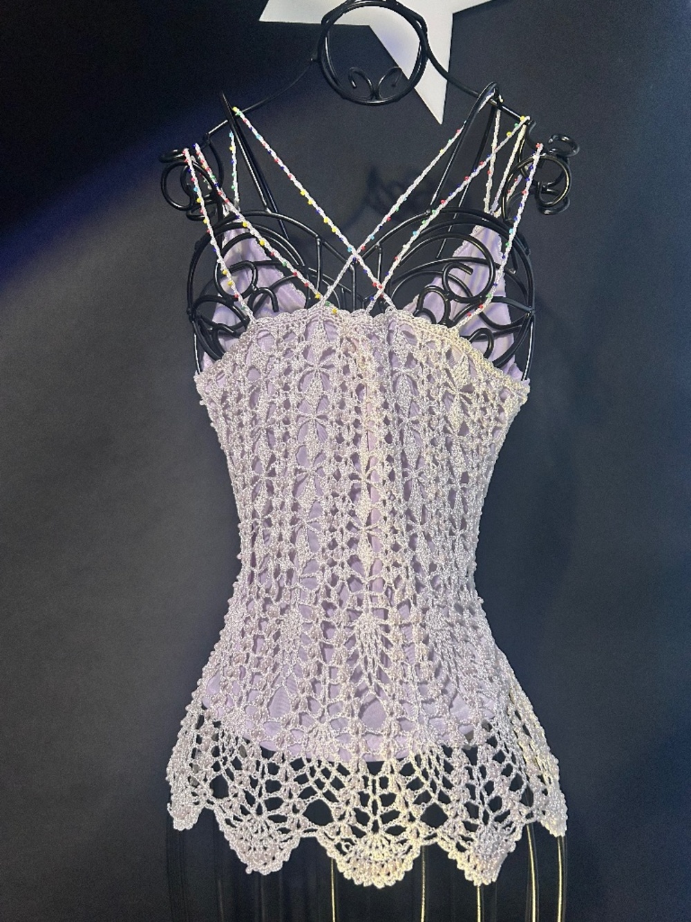 Beautiful Beaded weblike Tank Top - Picture 5 of 11